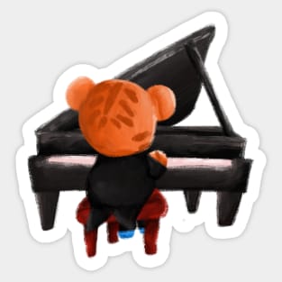 Onitsuka the tiger who play piano by jilooo Sticker